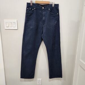 Hugo Boss Alabama Pants Linen Cotton Blend Blue Casual Mens 34X36 Actual 34X32